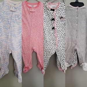 Carter's & Little Me Lot of 4 Infant Sleepers